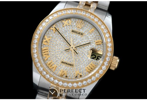 RDJmT50011 SS/YG Jubilee Diam Roman Asian 2836