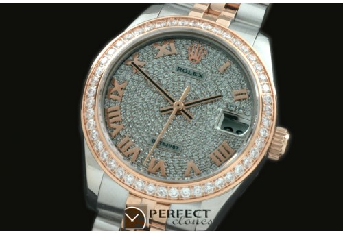 RDJmTR50001 SS/RG Jubilee Diam Roman Asian 2836