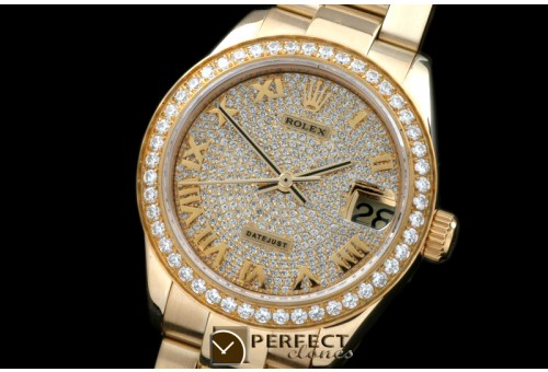 RDJmF50003 YG Oyster Diam Roman Asian 2836