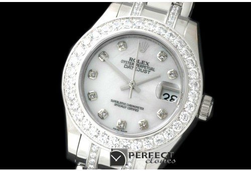 RLMPMS08121D Diam Bez SS MOP Wht/Diam Asian 2813