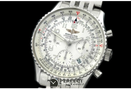 BLNV00606 Navitimer SS/SS Wht Num 7750