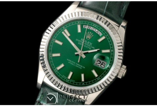 RLDDS60004L DayDate Fluted Green SS/LE Asian Eta 2836