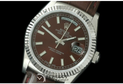 RLDDS60103L DayDate Fluted Brown SS/LE Asian 2813