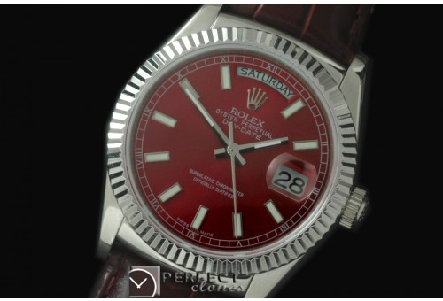 RLDDS60105L DayDate Fluted Burgundy SS/LE Asian 2813