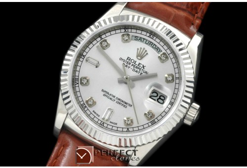 RLDDS60022L DayDate Fluted Silver Diam SS/LE Asian Eta 2836