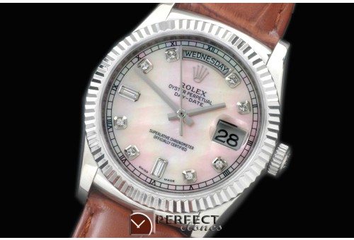 RLDDS60027L DayDate Fluted M-Pink Diam SS/LE Asian Eta 2836