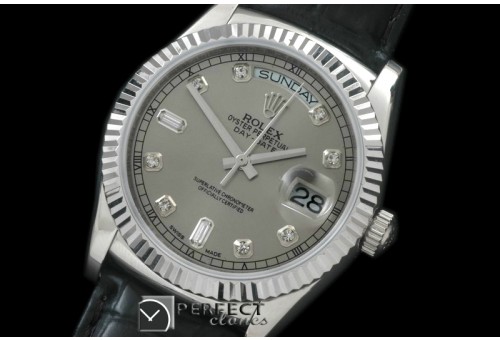 RLDDS60124L DayDate Fluted Grey Diam SS/LE Asian 2813