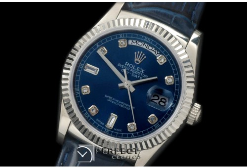 RLDDS60025L DayDate Fluted Blue Diam SS/LE Asian 2836