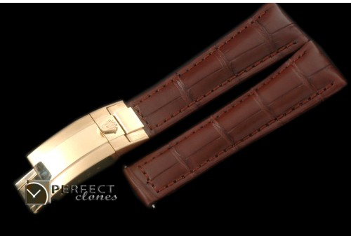 RLACC00114 Brown Croc Strap YG 20/16 / New Insignia Deployant