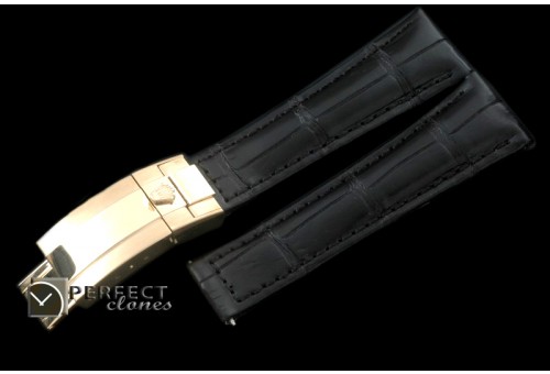 RLACC00113 Black Croc Strap YG 20/16 / New Insignia Deployant