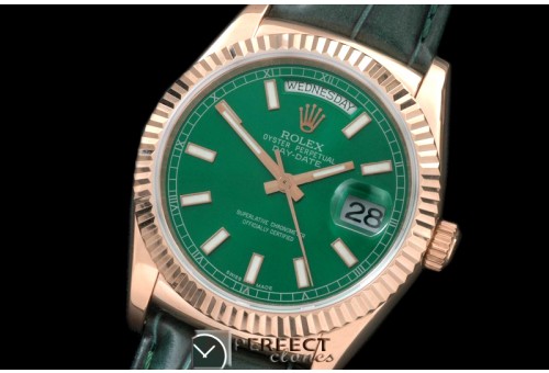 RLDDR60104L DayDate Fluted Green RG/LE Asian 2813