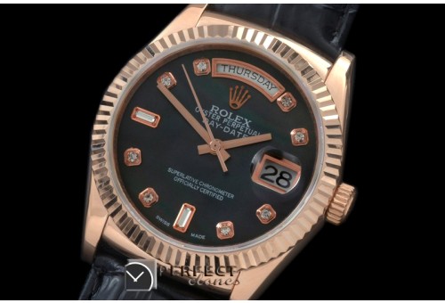 RLDDR60027L DayDate Fluted M-Black Diam RG/LE Asian 2836