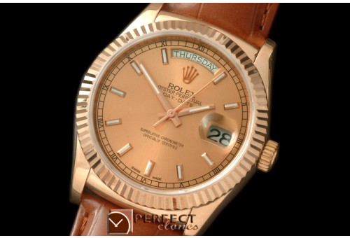 RLDDR60007L DayDate Fluted Gold RG/LE Asian 2836