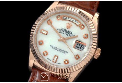 RLDDR60126L DayDate Fluted MOP White Diam RG/LE Asian 2813
