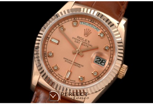 RLDDR60025L DayDate Fluted Rose Diam RG/LE Asian 2836