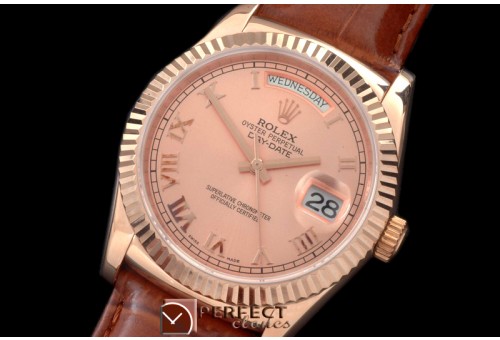 RLDDR60015L DayDate Fluted Rose Roman RG/LE Asian 2836