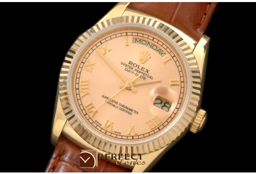 RLDDF60015L DayDate Fluted Gold Roman YG/LE Asian 2836