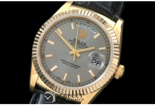 RLDDF60105L DayDate Fluted Grey YG/LE Asian 2813