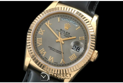 RLDDF60014L DayDate Fluted Grey Roman YG/LE Asian 2836