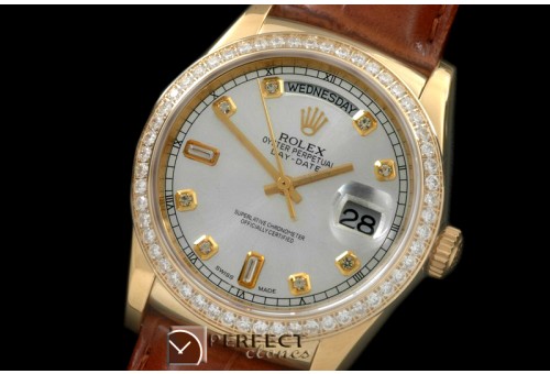 RLDDF60022LD DayDate Diam Bez Silver Diam YG/LE Asian 2836