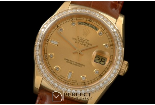 RLDDF60025LD DayDate Diam Bez Gold Diam YG/LE Asian 2836