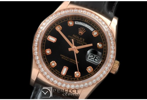 RLDDR60123LD DayDate Diam Bez Black Diam RG/LE Asian 2813