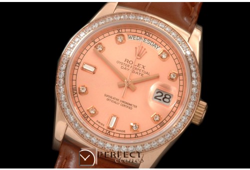 RLDDR60125LD DayDate Diam Bez Rose Diam RG/LE Asian 2813