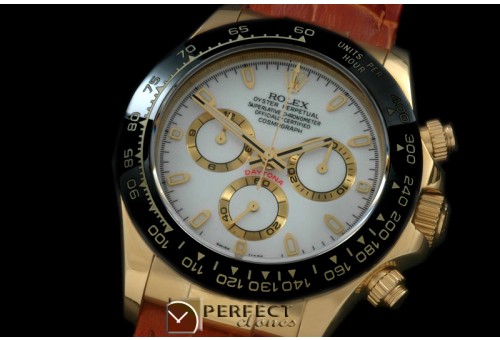 RLDF01061L Daytona 116528 YG/LE White Stk A-775Sec@6 28800