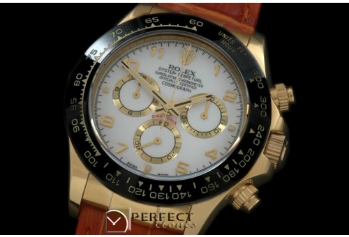 RLDF01086L Daytona 116528 YG/LE White Num A-775Sec@6 28800