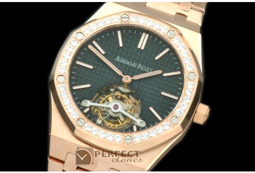 APROT10019 Royal Oak Tourbillon RG/RG/Diam Blue Real Tourbillon