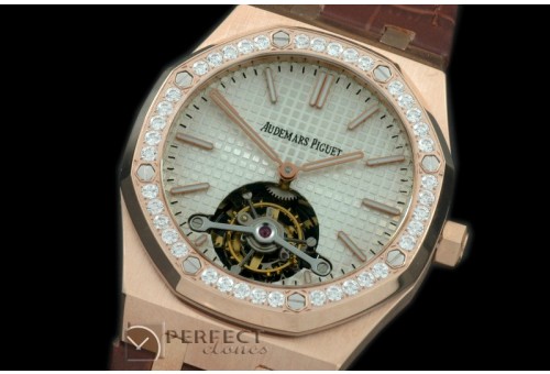 APROT10016L Royal Oak Tourbillon RG/LE/Diam White Real Tourbillo