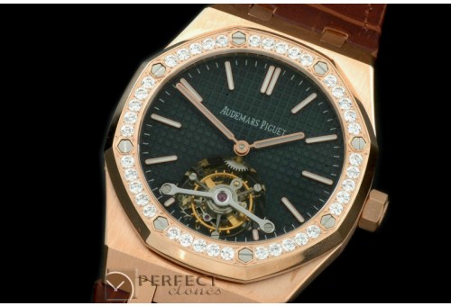 APROT10017L Royal Oak Tourbillon RG/LE/Diam Black Real Tourbillo