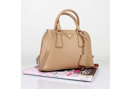 PR0838-02 BN0838 Saffiano Solid Color Leather Tote Apricot