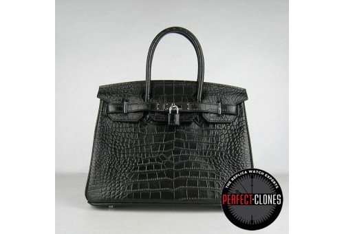 HE-30-1031 Birkin 30cm Black - Gator