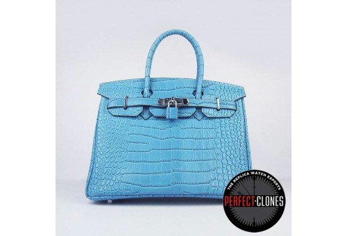 HE-30-104Birkin 30cm Mid Blue - Gator