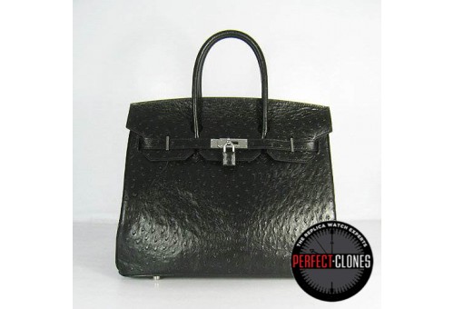 HE-35-1061 Birkin 35cm Black - Ostrich