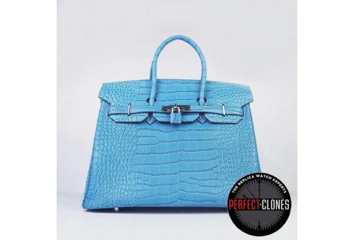 HE-35-1052 Birkin 35cm Light Blue - Gator
