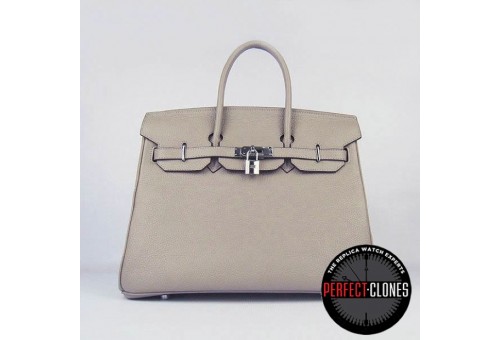 HE-35-1007 Birkin 35cm Light Grey- Togo Standard