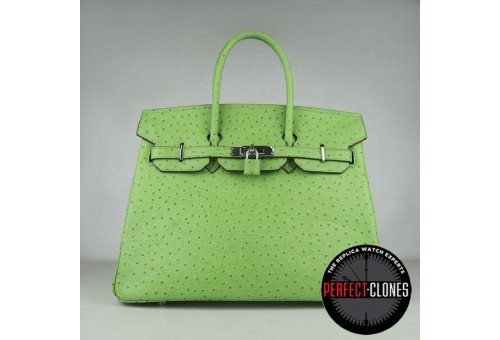 HE-35-1066 Birkin 35cm Lime Green - Ostrich