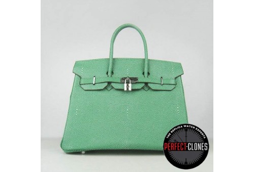 HE-35-1106 Birkin 35cm Mid Green - Togo Pearl