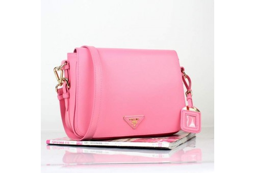 PR8229-04 BN8229 Saffiano Solid Color Leather Tote Pink