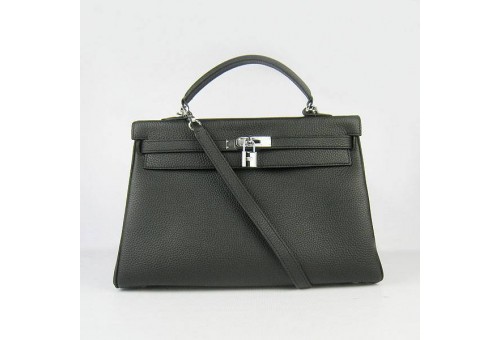 HE-K35-1001 Kelly 35cm Black - Togo Standard