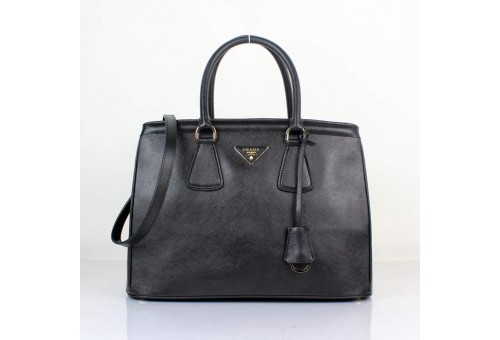 PR1883-1 B1883 Saffiano Leather Medium Tote Black