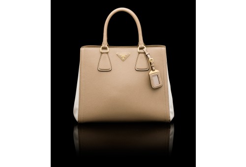 PR2438-3 B2438 Saffiano Leather Tote Visione/White