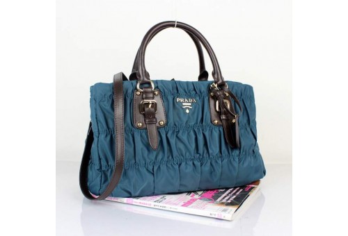 PR9756-2 BN9756 30cm Gaufre Leather Tote Blue