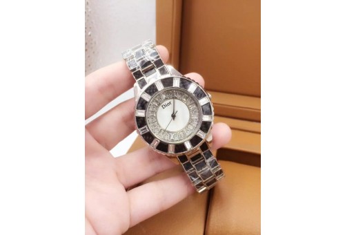 W-CD-1001 Dior VIII SS/Cer/Diam White Jap Quartz