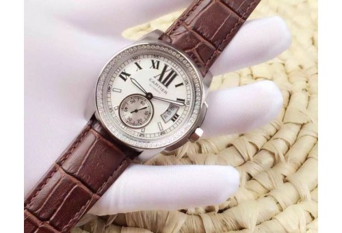 W-CAR-CC-101 Calibre de Cartier SS/LE White Asian 2813 21J Auto