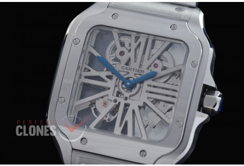 0 0 0 0 0 0 CAR-SAN-001S RF Santos de Cartier Skeleton 39mm Men SS/SS Skeleton Customized 9611MC