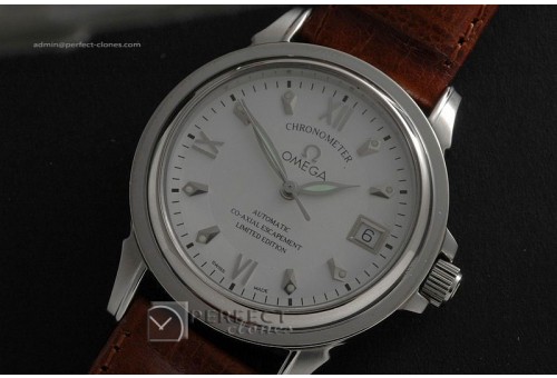 OMDE1001SS White Dial Leather Strap Swiss Eta 2824-2