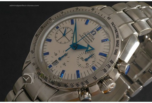 OMSP10005 Broad Arrow White Dial Blue Stk 7750 Working Chronos